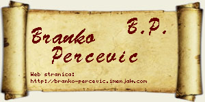 Branko Perčević vizit kartica